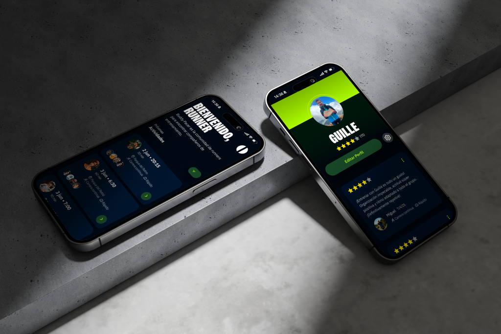 dos iphone mostrando la app Buddy Pacer