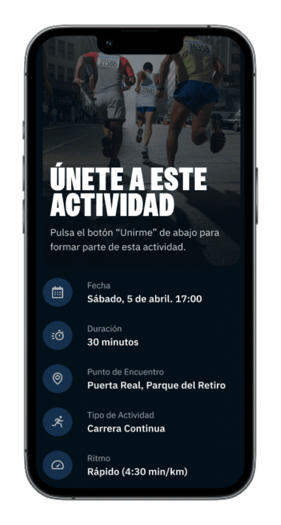 únete a la actividad en la App de Buddy Pacer